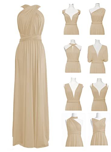 ChongXiao Women's Convertible Dresses for Bridesmaids Infinity Dress Long Multi-Way Dress Twist Wrap Dress CX226 Women Suit Outfits Wedding, Infinity Wrap Dress Styles, Infinity Dress With Sleeves, Infinity Dress Wedding, Multi Tie Dress, Infinity Dress Ways To Wear, Bridesmaid Infinity Dress, Infinity Dress Styles, Vestido Convertible