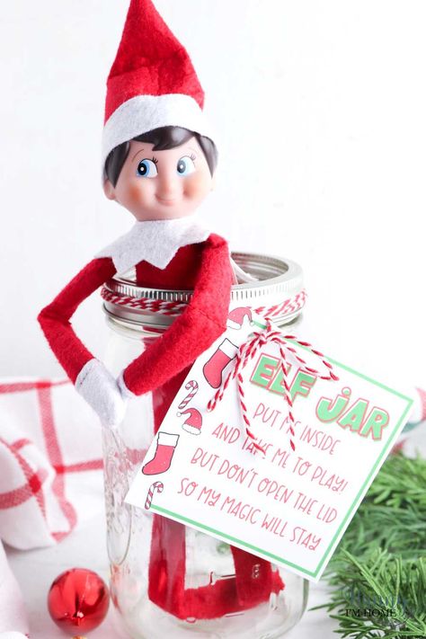 DIY Elf on the Shelf Mason Jar Elf Mason Jar Ideas, Elf On The Shelf In A Jar, Elf On The Shelf Mason Jar, Elf On The Shelf In A Jar To Carry, Elf On The Shelf Transport Jar, Elf On The Shelf Travel Jar, Elf In A Jar, Elf On The Shelf Jar To Carry Around, Elf On The Shelf Farted In Jar