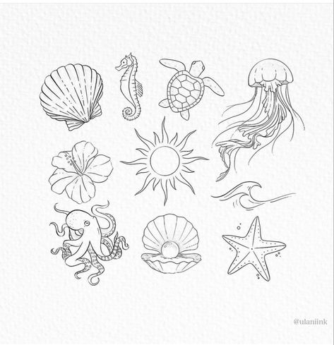 Line Art Jellyfish Tattoo, Tattoo Ideas Sleeve, Beachy Tattoos, Tattoo Artists Near Me, Tattoo 2024, Sleeve Tattoo Designs, Small Girly Tattoos, La Tattoo, Sea Tattoo