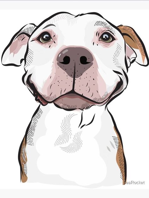 Pitbull Drawing, Tatoo Dog, Dog Design Art, Dog Portraits Art, Pitbull Art, 강아지 그림, Dog Illustration, Dog Drawing, Dog Paintings