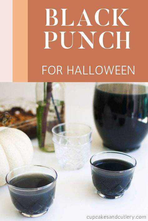 This easy Spiked Black Punch recipe is perfect for your Halloween party! This simple pitcher cocktail is black and uses vodka to create a fun adult friendly punch that is great for a crowd. #pitcherdrinks #spikedpunch #halloweencocktail #halloweenpunch #blackdrink Black Punch Recipe, Halloween Vodka Punch, Spiked Punch Recipes, Black Vodka, Punch Recipes For Kids, Black Punch, Emo Party, Cocktail Recipes Tequila, Cocktail Recipes For A Crowd