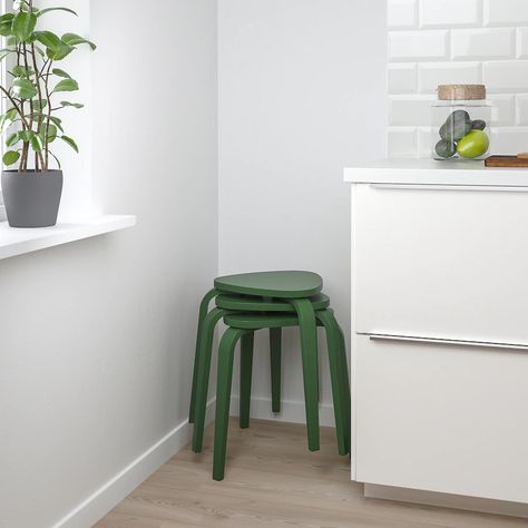 KYRRE Stool, dark green - IKEA Kyrre Stool, Ikea Stool, Arcade Table, Stackable Stools, Small Hallway Ideas, Milking Stool, Kids Stool, Stool Covers, Round Stool