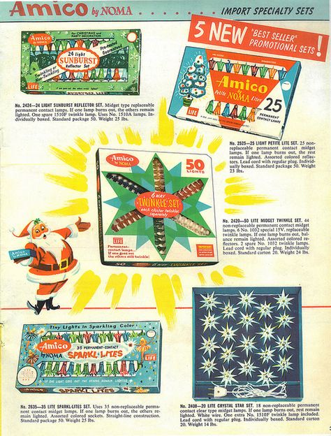 1962 Noma Color Catalog Retro Christmas Advertising, Noma Christmas Lights, Christmas Advertising, Christmas Ad, Christmas Ephemera, Christmas Albums, Mid Century Christmas, Christmas Collectibles, Christmas Catalogs