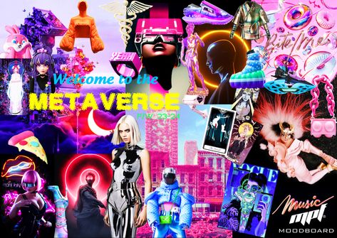 Metaverse Aesthetic Fashion, Metaverse Aesthetic, Metaverse Design, Metaverse Fashion, Textile Book, Mood Board Fashion Inspiration, Technology Theme, Band Ideas, Neon Moon