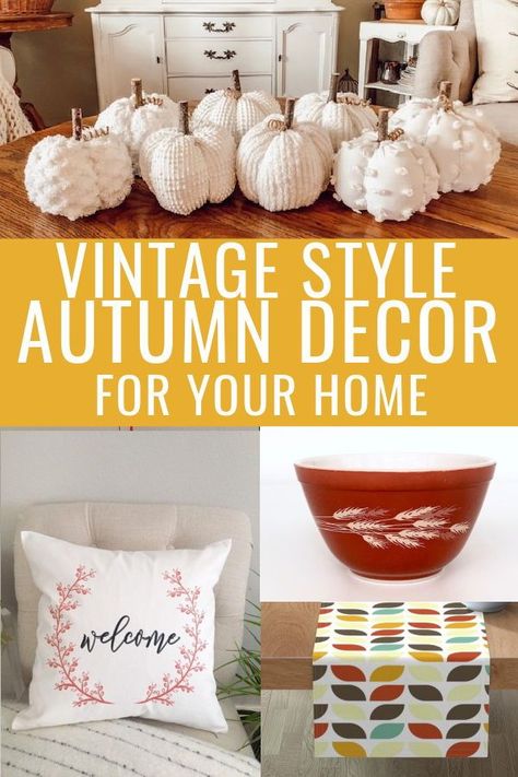 Mcm Fall Decor, Vintage Fall Decor Ideas, Fall Botanicals, Thanksgiving Planning, Fall Decor Bedroom, Fun Fall Decor, Vintage Fall Decor, Modern Fall Decor, Retro Housewife