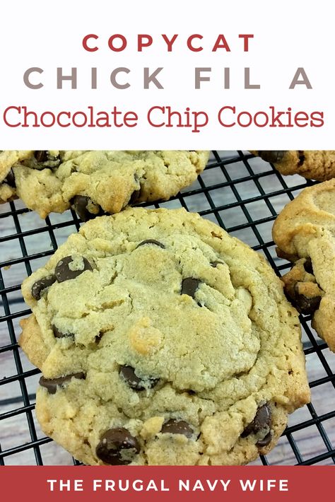 Chick Fil A Cookie Recipe, Chick Fil A Cookies, Chick Fil A Recipe Copycat, Chick Fil A Recipe, Copycat Chick Fil A, Chocolate Chip Cookie Recipe, Chocolate Chip Recipes, Chip Cookie Recipe, Chocolate Chunk