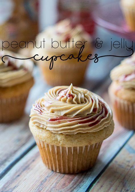 Peanut Butter and Jelly Cupcakes — Honey Blonde Peanut Butter And Jelly Cupcakes, Healthy Jelly, Jelly Cupcakes, Peanut Butter And Jelly Sandwich, Making Peanut Butter, Raspberry Jelly, Jelly Sandwich, Peanut Butter And Jelly, Peanut Butter Jelly