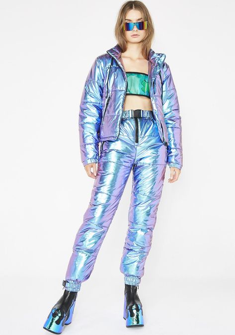 Ski Overalls, Led Clothing, Look Festival, Winter Suit, Shiny Pants, Wildfox Couture, Ski Suits, Tech Fashion, Down Jackets