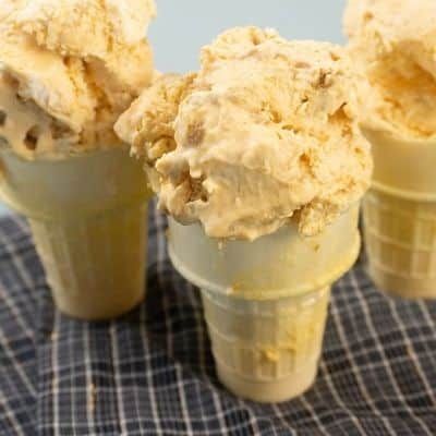 This Pumpkin Ginger Ice Cream with Ginger Snap Cookies is the perfect Fall ice cream dessert for adults and kids alike.