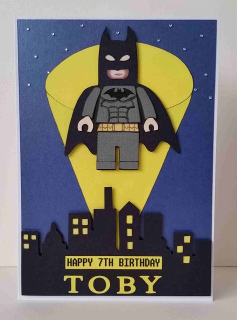 Batman Cards Handmade, Lego Cards Handmade, Batman Ornaments, Batman Skyline, Batman Happy Birthday, Batman Birthday Card, Happy Birthday Hello Kitty, Batman Card, Lego Birthday Cards