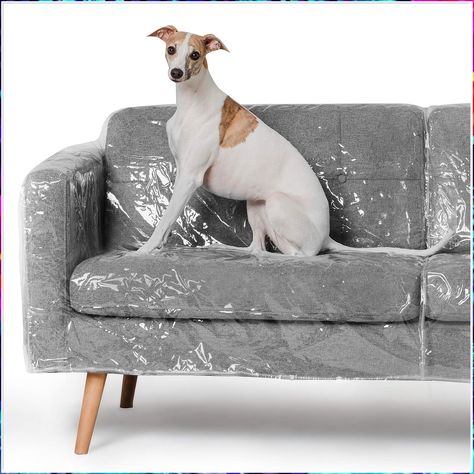 PROTECTO  Plastic Couch Cover for Pets - Thick, Waterproof & Clear Plastic Sofa Cover Protector for Dirt, Stains, Hair, Pee, Cat Proof Couch, Leather Couch Covers, Vinyl Sofa, Dog Couch Cover, Couch Storage, Dogs Big, Cat Proofing, Sofa Protector, Furniture Scratches