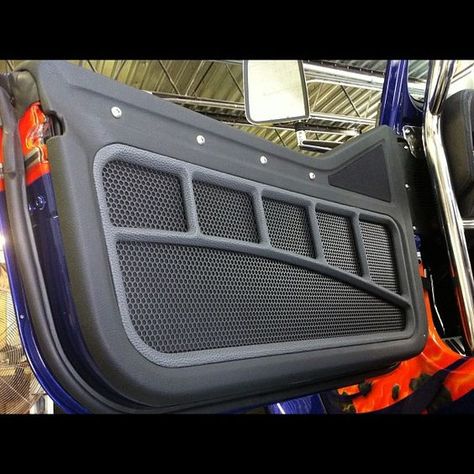 Interior The Door Panel Is on The Jeep. Custom Custom Door Panels Truck, Door Panel Ideas, Custom Door Panels, Jeep Custom, Exterior Upgrades, Jeep Xj Mods, Automotive Upholstery, Inside Doors, Lego Truck