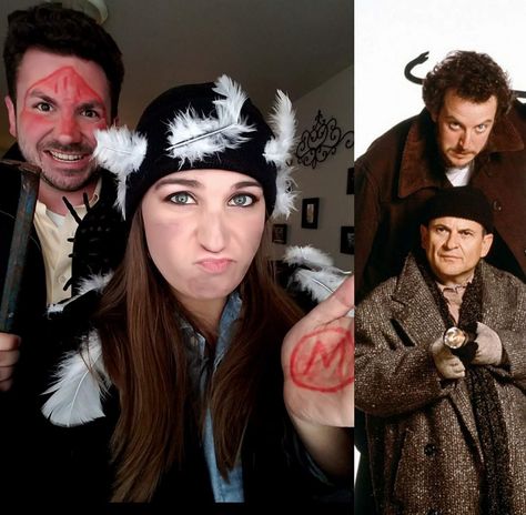 Wet Bandits (Home Alone) Halloween Costume 🎃 Christmas Costume Ideas For Couples, Sticky Bandits Costume, Wet Bandits Halloween Costume, Harry And Marv Home Alone Costume, Home Alone Costume Ideas, Wet Bandits Costume, Fuller Home Alone, Home Alone Halloween Costume, Costumes With Beards