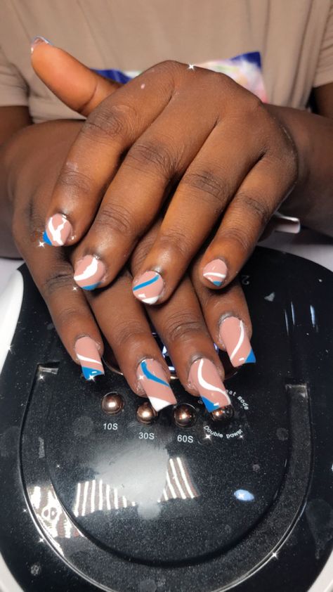 Swirly Nail Designs, Pretty Nails, Nct, Nail Designs, Nails, Blue, Beauty, Design