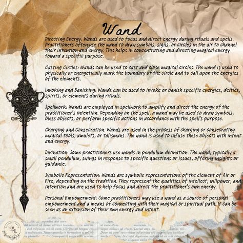 Uses for Wands in Witchcraft ✨ #wand #witch #witchcraft #modernwitch #babywitch #beginnerwittch How To Make Wands, Witch Tools, Witch Wand, Witch Spirituality, Magic Spell Book, Grimoire Book, Diy Wand, Ritual Tools, Oracle Tarot