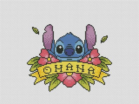 Disney cross stitch pattern Lilo and Stitch  image 2 Lilo And Stitch Cross Stitch, Disney Cross Stitch Pattern, Embroidery Disney, Lilo And Stitch Ohana, Stitch Cross Stitch, Disney Cross Stitch Patterns, Subversive Cross Stitch, Disney Cross Stitch, Art Disney