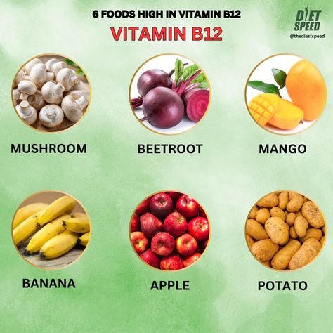 6 FOODS HIGH IN VITAMIN B12 Vitamin B6 Foods, B12 Foods, B12 Vitamin, Vitamin B6, Diet Menu, Vitamin B12, Menu Ideas, Vitamins, Mango