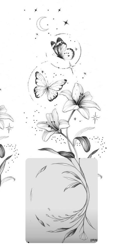 Falling Flower Petals Tattoo, Lily With Butterfly Tattoo, Bts Tattoo Designs, Tattoo Designs Meaningful, Tattoo Designs Japanese, Scorpion Tattoo Design, Bts Tattoo, Butterfly Tattoo Stencil, Art Inspired Tattoos