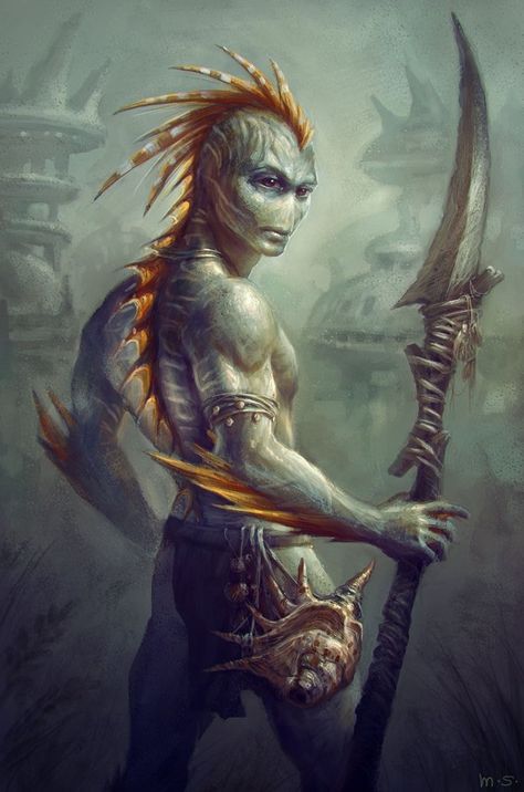 Aquatic Humanoid, Water People, Humanoid Creatures, Arte Alien, Alien Character, Fantasy Beasts, Mermaids And Mermen, Underwater Creatures, Sea Dragon