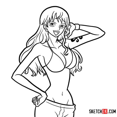 Nami Drawing, Kaneki Ken Drawing, Straw Hat Pirates, Drawing Body Poses, Girl Drawing Sketches, Disney Art Drawings, Nami One Piece, One Peice Anime, One Piece Drawing