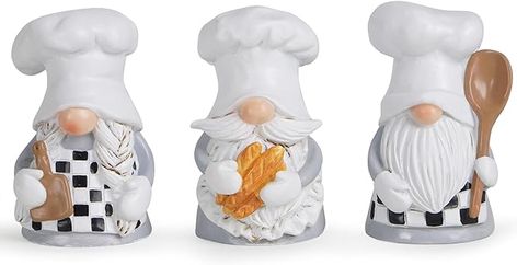 Amazon.com: Hodao Chef Gnomes Decorations - Kitchen Home Decorations - Professional Chef Statue - Spring Decorations - Gift for Baking Enthusiasts(3pcs)… : Home & Kitchen Chef Gnomes, Kitchen Gnomes, Spring Decorations, Delicious Bread, Functional Kitchen, Apron Designs, Professional Chef, Home Decorations, Kitchen Home