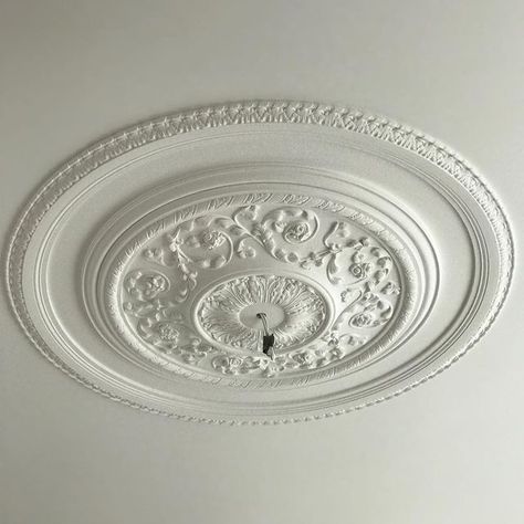 Master Arts Plastering on Instagram: "A large ceiling rose with an extra ceiling band to carry the same top enrichment as the cornice #plaster#fibrousplaster#handmade #london#ceilingroses #design#interiordesign #interior #construction #mouldings#plastermouldings" Plaster Ceiling Rose, Plaster Ceiling Design, Molding Ceiling, Cornice Design, Interior Construction, Victorian Modern, Balcony Grill, Balcony Grill Design, Plaster Ceiling