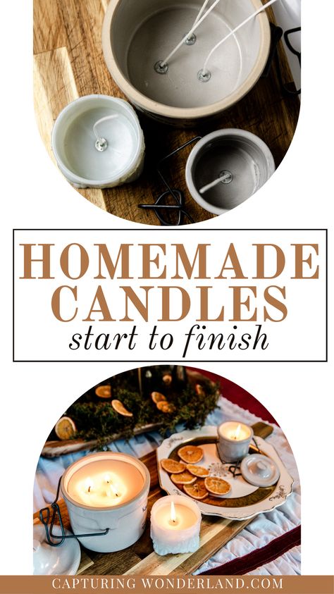 If you have always loved the idea of making your own homemade candles this is the post for you! Not only are beeswax candles some of the easiest (foolproof) candles to make, their benefits are outstanding as well! I have a full step-by-step tutorial waiting at your disposal to learn all the things you need to know. PLUS, an easy to follow recipe to get you started! Candles For Beginners, Candles Recipe, Essential Oil Candle Recipes, Traditional Homemaking, Homemade Beeswax Candles, Homemaking Skills, Candle Burning, Pure Beeswax Candles, Food Candles