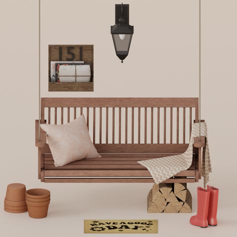 Cottagecore Furniture, Sims 4 Beds, The Sims 4 Packs, Outside Furniture, Free Sims, Casas The Sims 4, Sims 4 Teen, Porch Furniture, Sims 4 Toddler