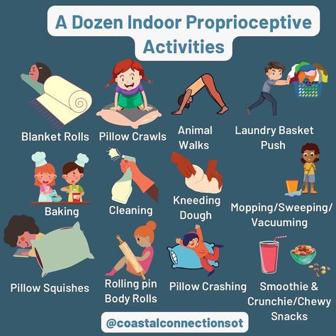 Jorge Ochoa, OTR/L on Instagram: “Posted using @withregram with permission from @coastalconnectionsot 💪Proprioception is our muscle and joint sense, it tells us where your…” Sensory Integration Activities, Proprioceptive Activities, Sensory Activities For Kids, Sensory Integration Therapy, Occupational Therapy Kids, Sensory Disorder, Sensory Therapy, Sensory Diet, Occupational Therapy Activities