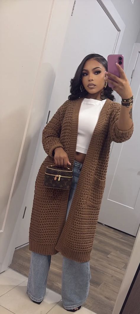 Rainy Brunch Outfit, Black Women Casual Outfits, Shein Winter Outfits, Modest Baddie Outfits, Chic College Outfits, Casual Brunch Outfit Winter, Movie Date Outfit, Brunch Outfit Winter, Effortlessly Chic Outfits