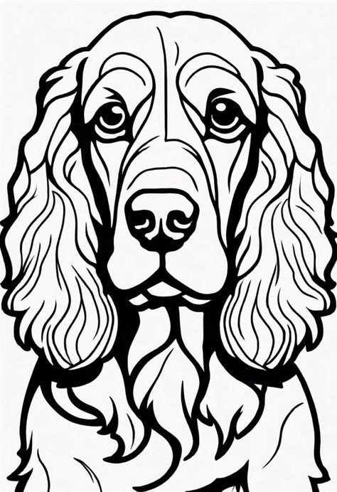 English Cocker Spaniel coloring page 🐕🖍️📄 https://colorbliss.art/coloring-pages/dog-coloring-pages/english-cocker-spaniel Cocker Spaniel Coloring Page, Cocka Spaniel, Cocker Spaniel Drawing, Puppy Coloring Pages, Spaniel Art, Dog Rocks, Dog Coloring Page, Cocker Spaniel Dog, English Cocker