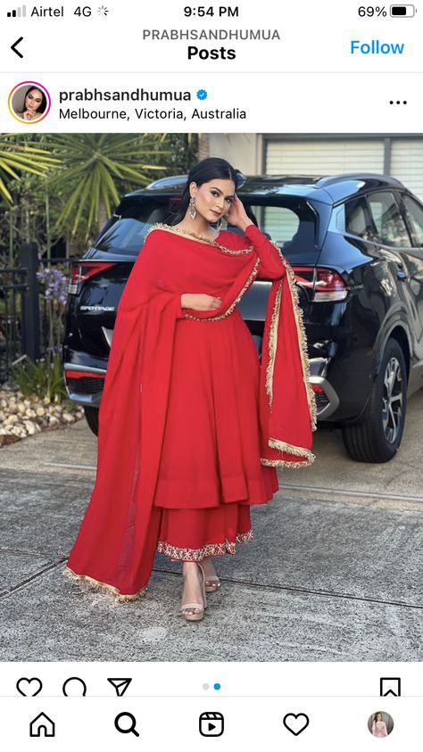 Red Chiffon Dress Pakistani, Red Plazo With Kurti, Red Kurti Design Style, Red Suits For Women, Plazo Kurti Design, Black Western Outfit, Lehnga Style, Kurtis Patterns, Red Suits