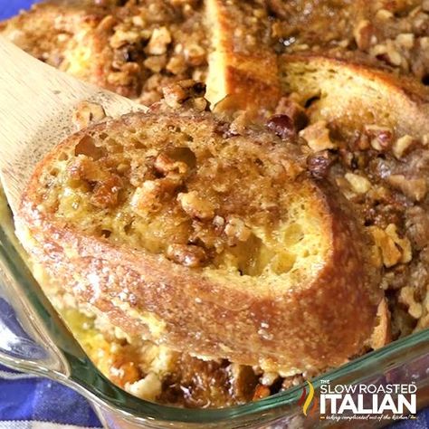 The Slow Roasted Italian Birthday Breakfast Ideas, Oven Baked French Toast, Slow Roasted Italian, French Bread French Toast, Baked French Toast Casserole, French Toast Bake Recipe, French Toast Casserole Overnight, Baked French Toast, Overnight Breakfast Casserole