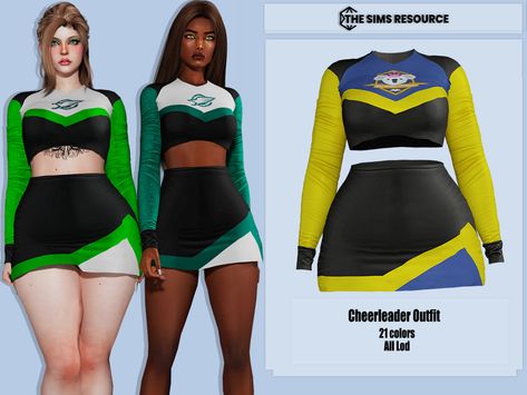 The Sims Resource - Cheerleader Outfit Sims 4 Cheerleader Outfit, Sims 4 Cheerleader, Sims 4 Cc Full Body Outfits, Sims 4 Cc Costumes, Sims 4 Cheerleader Cc, Ts4 Clothes, Sims 4 Stories, Cheerleader Outfit, Sims 4 Body Mods