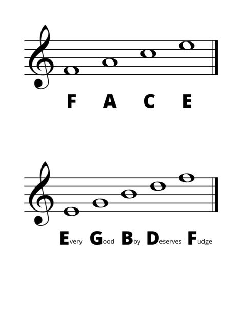 Music Notes Reading, Treble Clef Notes Free Printable, Learning Bass Clef Notes, Read Music For Beginners, Teaching Music Notes, Reading Music Notes, Treble Clef Notes, Read Sheet Music, Camp Diy