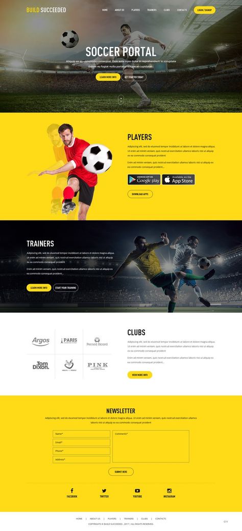 Website Sport Design, Soccer Website Design, Football Landing Page, Football Website Design, Sport Website Design, Sports Website Design, Mern Stack Developer, Football Website, Travel Snap