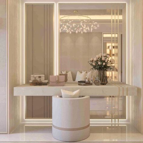 Marble Dressing Table, London Interior Design, Kitchen Lounge, London Interior, Dressing Room Design, Aesthetic Bedroom, Luxurious Bedrooms, Dressing Table, Dressing Room