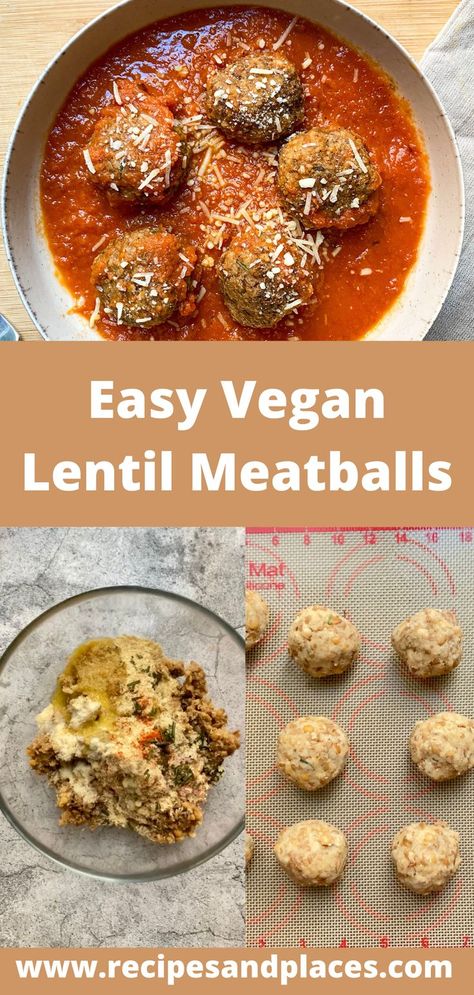 Meatballs Mediterranean, Vegan Lentil Meatballs, Meatballs With Tomato Sauce, Lentils Vegan, Lentil Meatballs, Vegan Lentil, Vegan Meatballs, Homemade Tomato Sauce, Lentil Recipes