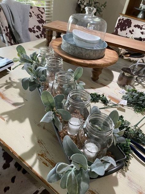 Y’all!! This centerpiece was soo fun and easy and came together in about 15 minutes!! We have previously established that I am a fan of galvanized stuff so I bought this cute trough for no other reason than it was made of galvanized metal!! I have filled it with all the usual decorative items over the years, rope balls, pumpkins, pine cones, all the usual suspects!! I wanted something a little different this time and definitely more height!! Also since we are in the throes of winter, s… Big Jars, Metal Trough, Diy Chalkboard Sign, Modern House Numbers Sign, Drum Shade Chandelier, Mini String Lights, The Usual Suspects, Table Scapes, Glass Cloche