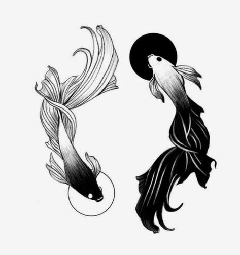 Tatoo Inspiration, Pisces Tattoos, Muster Tattoos, Couple Tattoo, Koi Tattoo, Koi Fish Tattoo, Fish Drawings, Japanese Tattoo Art, Sopot