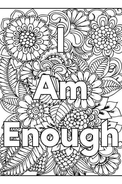 Inspirational Quotes Coloring Pages Free Printable, Mental Health Coloring Pages, Health Coloring Pages, Tattoo Coloring Pages, Quotes Coloring Pages, Adult Coloring Books Swear Words, Free Adult Coloring Printables, Tattoo Coloring Book, Adult Coloring Books Printables