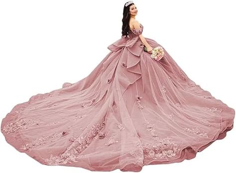 TSxuelian Women's Glitter Quinceanera Dresses Puffy Sweet 16 Dresses with Bow Off Shoulder Formal Princess Ball Gowns at Amazon Women’s Clothing store Glitter Quinceanera Dresses, Dresses Puffy, Dresses With Bow, Princess Ball Gowns, Timeless Dress, 16 Dresses, Sweet 16 Dresses, Chic Accessories, Quinceanera Dresses