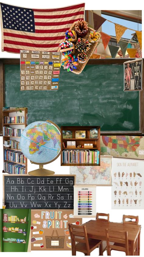 Cozy Homeschool Room, Old School Classroom, Homeschool Room, School Room, School House, In Kitchen, School Classroom, Elementary Classroom, First Grade