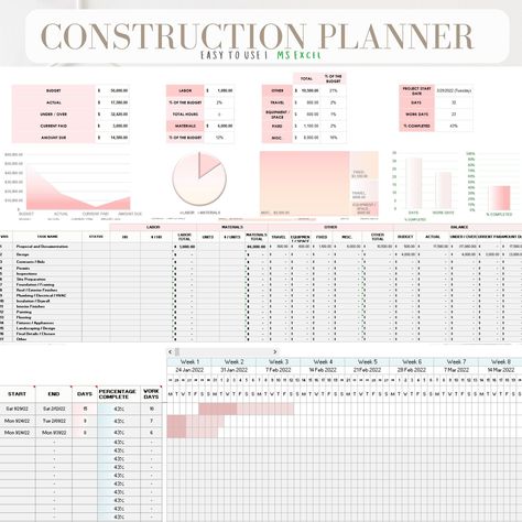 Free Notion Templates Construction Project Manager, Project Planner Template, Project Planning Template, Construction Project Management, Budget Spreadsheet Template, Site Work, Gantt Chart Templates, Excel Budget Template, Excel Budget