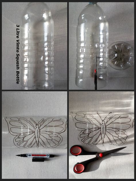 Large Plastic Bottle Butterfly. Artbyma66 Craft Butterflies, Plastic Bottle Art, Upcycle Repurpose, Plastic Bottle, Bottle Art, Bottle Crafts, Plastic Bottles, Butterflies, Art Pieces