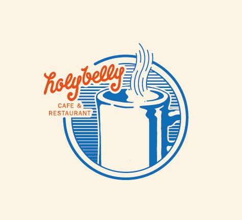 Retro diner inspired graphic for Holybelly Cafe in Paris. Retro Diner Logo, Diner Logo, Cafe In Paris, Retro Diner, Paris Cafe, Ex Libris, Cafe Restaurant, The North Face Logo, Diner