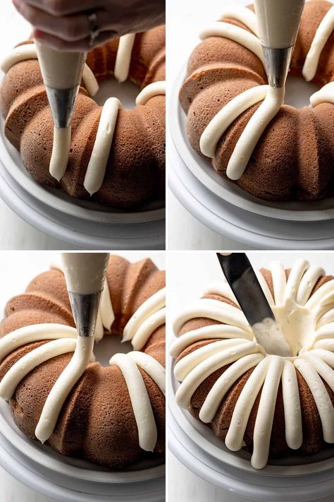 How To Ice Bundt Cake, Iced Bundt Cake, How To Decorate Bundt Cakes, How To Ice A Bundt Cake, How To Frost A Bundt Cake, Bundt Cake Frosting Recipe, Bundt Cake Decorating Ideas, Nothing Bundt Cakes Wedding, Bunt Cake Recipe