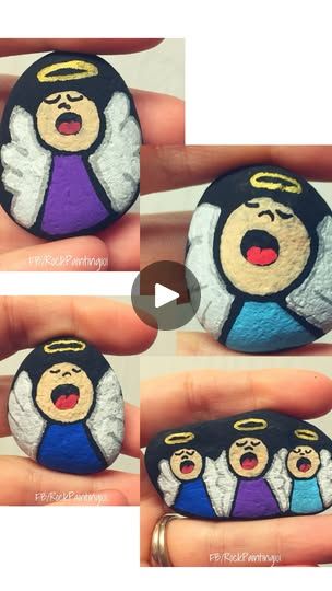 9K views · 218 reactions | These little angels are so fun to make!! Let me know if you want the longer video... #christmasrocks #PaintedStones #christmascrafts #diychristmasdecor #poscapaintpens | Rock Painting 101 Angels To Paint, Rock Painting Christmas, Rock Art Ideas, Painting 101, Art To Paint, Christmas Rocks, Christmas Rock, Painting Christmas, Sticks And Stones