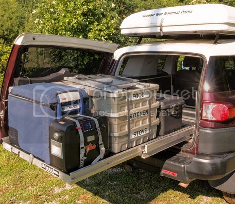 Show off your 12v fridge mount | Page 2 | Toyota FJ Cruiser Forum Penthouse Roof, Fj Cruiser Forum, Smart Charger, Toyota Fj Cruiser, Portable Battery, Roof Top Tent, Fj Cruiser, Show Off, Toyota