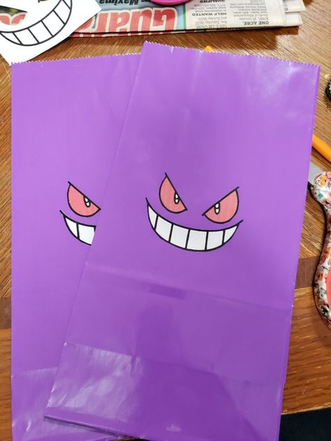 Pokemon Party Ideas Gengar Birthday Party, Birthday Party Pokemon, Pokemon Party Ideas, Haunter Pokemon, Birthday Pokemon, Pokémon Party, Lincoln Birthday, Tufting Ideas, Gengar Pokemon